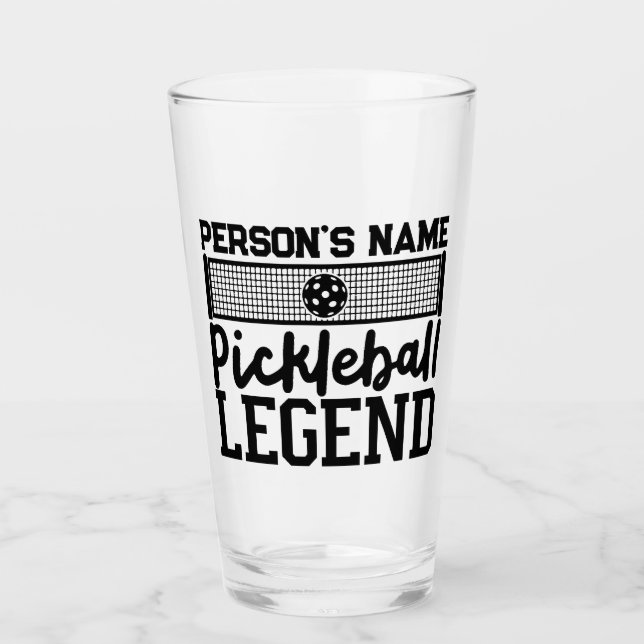 Pickleball Legend Custom Personalized Name Glass (Front)