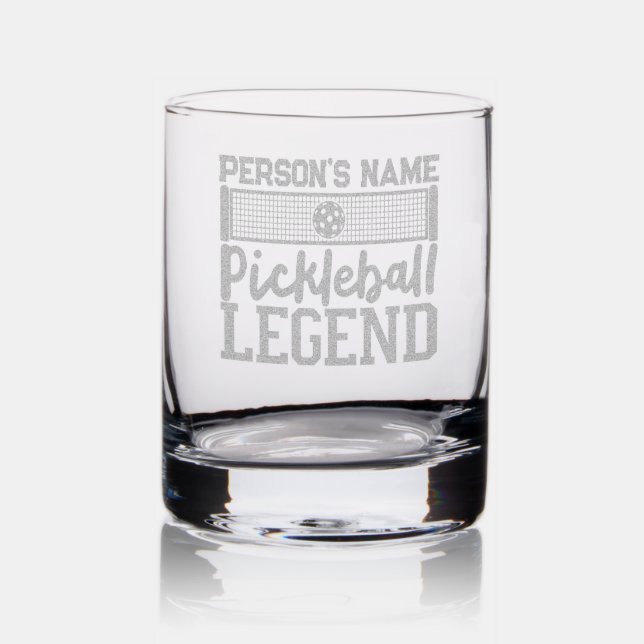 Pickleball Legend Custom Personalized Name Rocks Glass (Glassware)