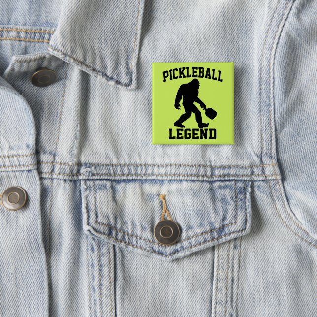 Pickleball Legend Funny Bigfoot  Button (In Situ)