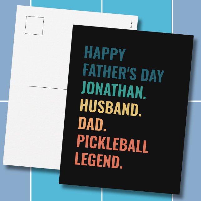  Pickleball Legend Personalized Father's Day  Holiday Postcard (Personalize as required -  all text is editable, change the name, occasion, recipient or sport)
