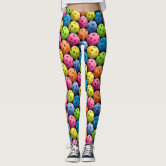 White polka dots large on Tangerine Yellow Orange Leggings, Zazzle