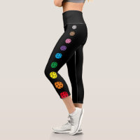 Pickleball Leggings Gray Rainbow Crop Capri
