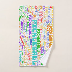 Pickleball lettering hand towel 