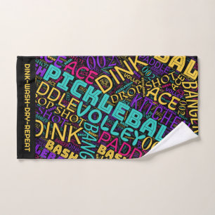 Pickleball lettering hand towel 