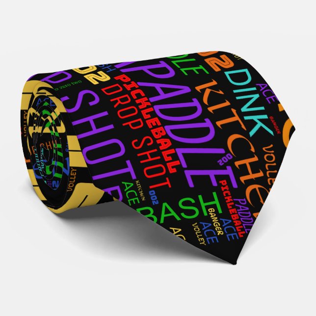 Pickleball lettering neck tie (Rolled)