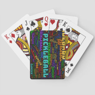 Pickleball lettering poker cards