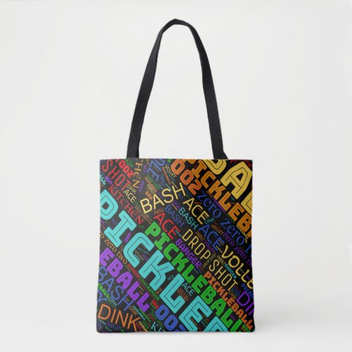 Pickleball lettering tote bag