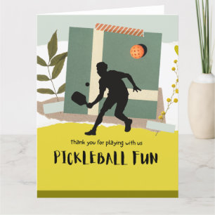Pickleball letterpress thank you card