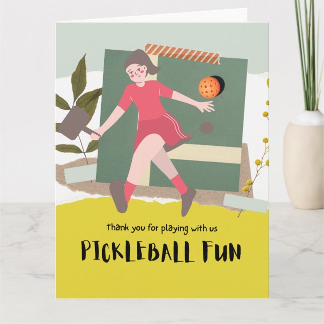 Pickleball  letterpress thank you card (Front)