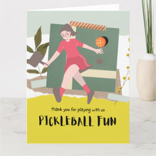 Pickleball letterpress thank you card