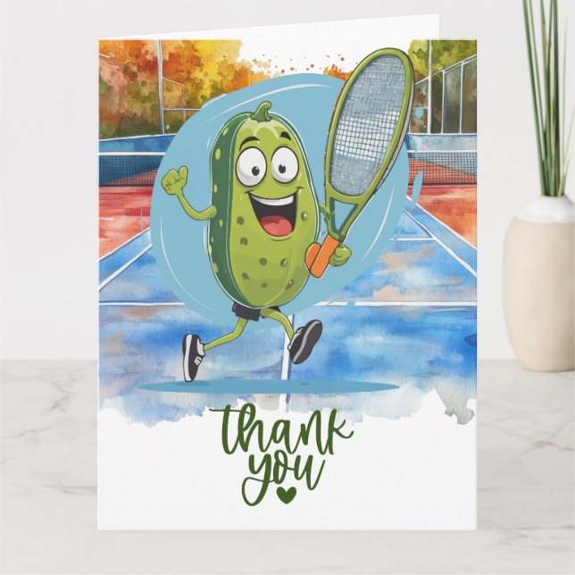 Pickleball  letterpress thank you card (Front)