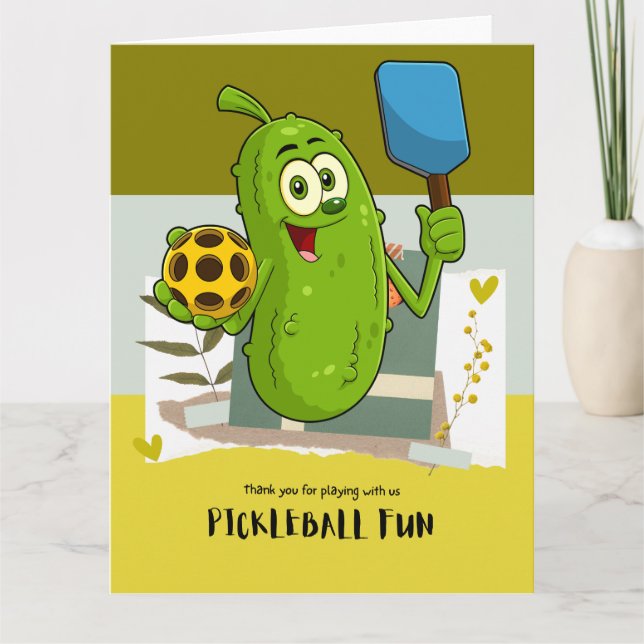 Pickleball  letterpress thank you card (Front)