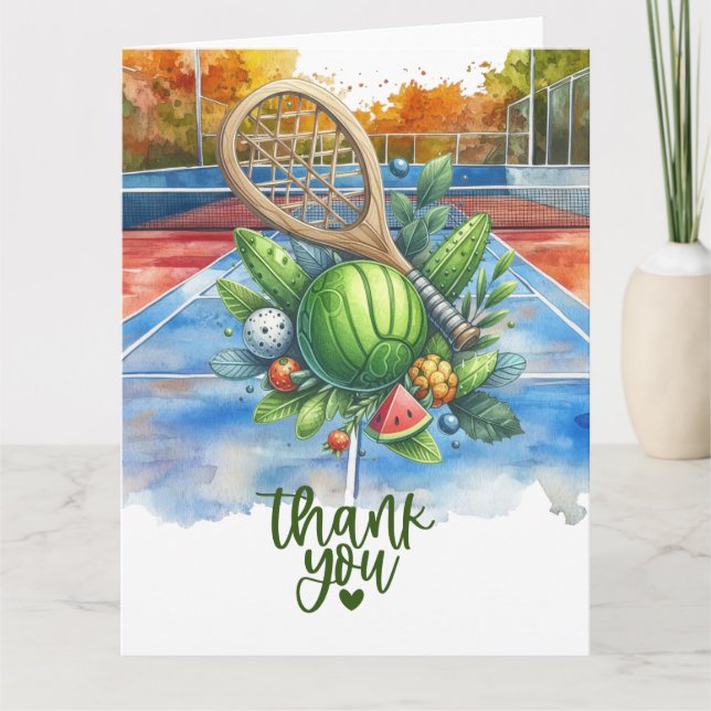 Pickleball  letterpress thank you card (Front)