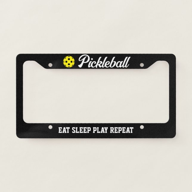 Pickleball license plate frame Eat Sleep Play (Front)