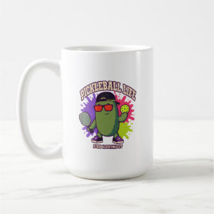 Pickleball Life Cucumber Character Sports Humor Coffee Mug
