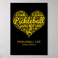 Pickleball Life Word Art Typography Personalized