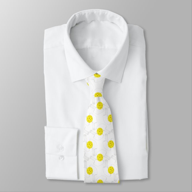 Pickleball Line Art Neck Tie (Tied)