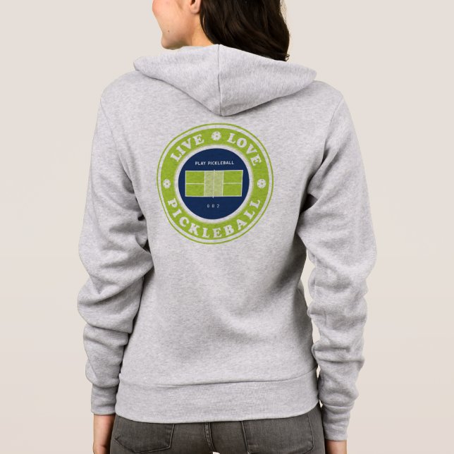 Pickleball: live life pickleball hoodie (Back)