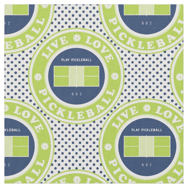 Pickleball - live, love and pickleball fabric (Close Up)
