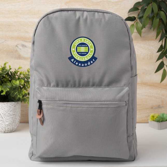 Pickleball: live, love, pickleball, custom name pa patch (On Backpack)