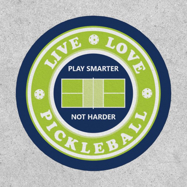 Pickleball: live, love, pickleball, custom text pa patch (Front)