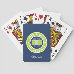Pickleball: live, love, pickleball, custom text poker cards