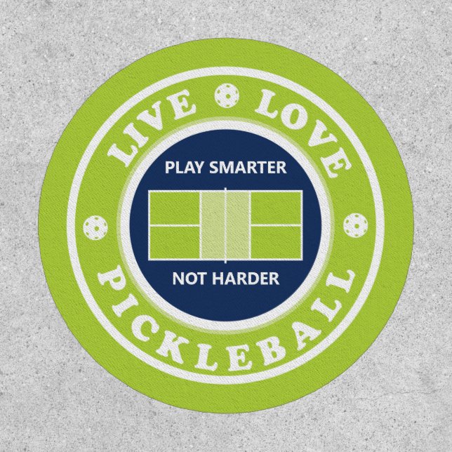 Pickleball: live, love, pickleball,  patch (Front)