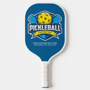 Pickleball Logo Patch 3 Lines Custom Text  Paddle