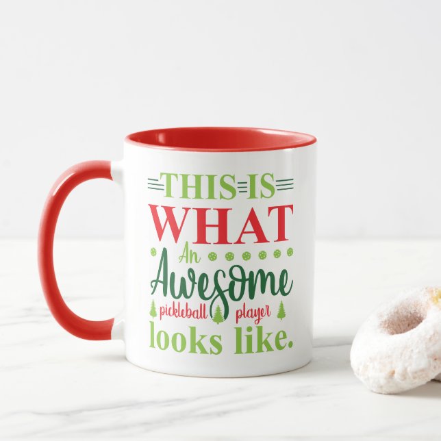 Pickleball Looks Like Fun Sports Coffee Mug (With Donut)