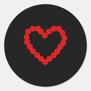 Pickleball Love Heart For Valentines Day Gifts Pic Classic Round Sticker