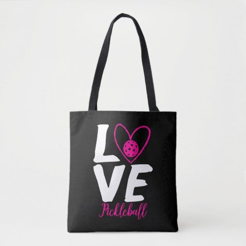 Pickleball Love Heart Womens Tote Bag