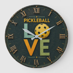 Pickleball Love Paddle Ball Large Clock
