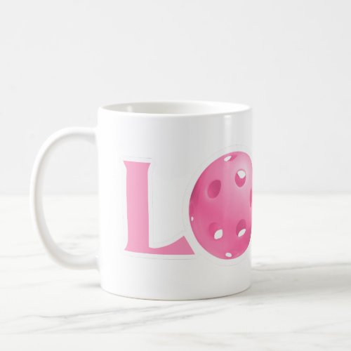 Pickleball Love Pale Pink Valentine Pickleball Coffee Mug