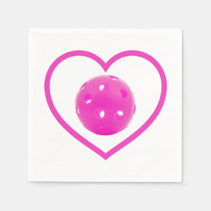 Pickleball love pink pickle ball sport pink napkins