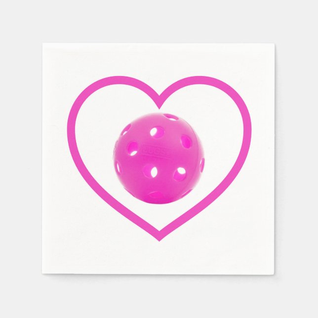 Pickleball love pink pickle ball sport pink napkins (Front)