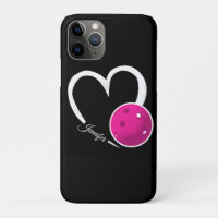 Pickleball Love White Heart Magenta Pickleball