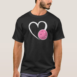Pickleball Love White Heart Pale Pink Pickleball T-Shirt