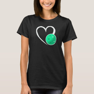 Pickleball Love White Heart Turquoise Pickleball T-Shirt