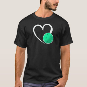 Pickleball Love White Heart Turquoise Pickleball T-Shirt