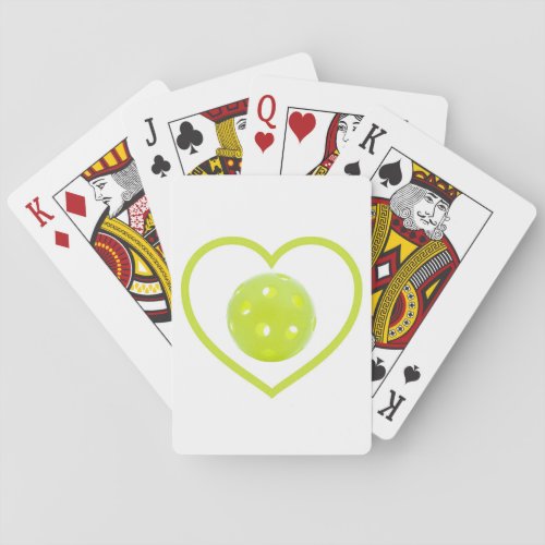 pickleball love yellow pickle ball playing cards