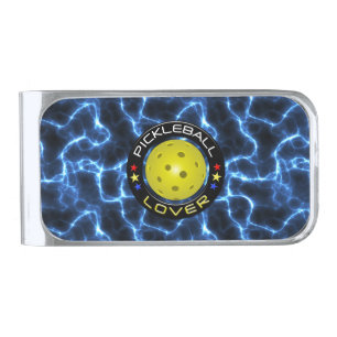 Pickleball Lover 1 Options Silver Finish Money Clip