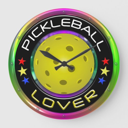 Pickleball Lover 1R Options Large Clock