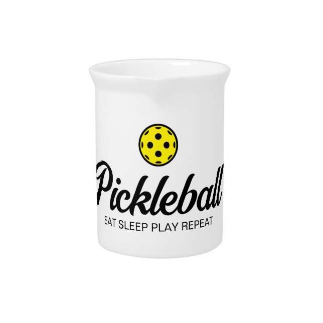 Pickleball lover cermaic beverage pitcher (Front)