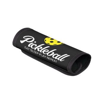 Pickleball Lover Custom Name Luggage Handle Wrap by imagewear at Zazzle