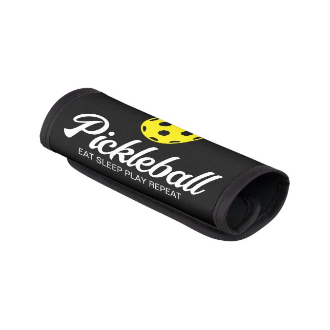 Pickleball lover custom name luggage handle wrap (Angled)