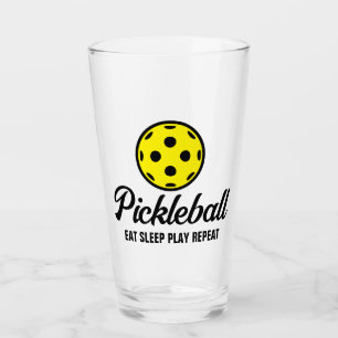 Pickleball lover drink glass with humorous quote