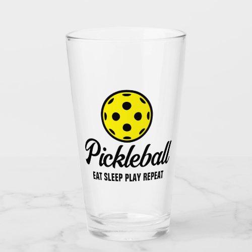 Pickleball lover drink glass with humorous quote