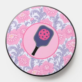 Pickleball Lover Floral Popsocket by MainstreetShirt at Zazzle