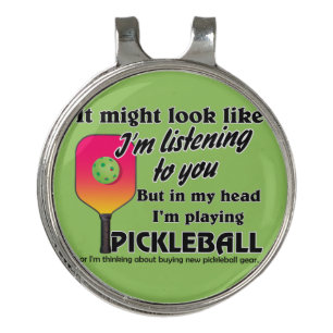 Pickleball Lover In My Head I'm Playing Pickleball Golf Hat Clip