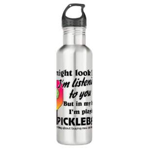 Pickleball Lover In My Head I'm Playing Pickleball Stainless Steel Water Bottle